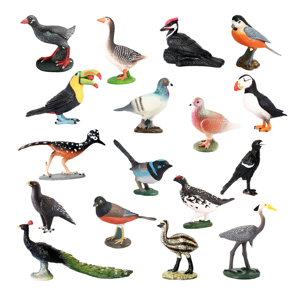 Kids Toys Under 200 - フクロウフラミンゴ七面鳥シーホークモデル動物フィギュアプラスチック鳥のおもちゃアクションフィギュアジングルアドベンチャーキッズギフト森林動物園