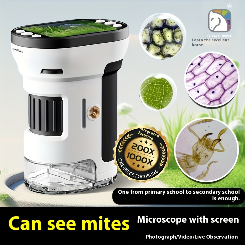 Kids Toys Under 200 - 子供用顕微鏡生物キット 1000倍拡大鏡 200メガピクセル LED写真・ビデオ機能付き 子供向け教育玩具 科学学習用