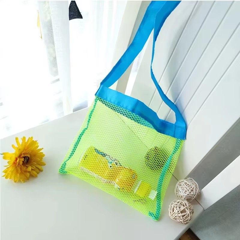Kids Storage Toys - 子供用砂遊び用ポータブルメッシュバッグ、キッズバスおもちゃ収納バッグ、水泳用大型ビーチバッグ（タオル用）、女性用コスメティックメイクアップバッグ