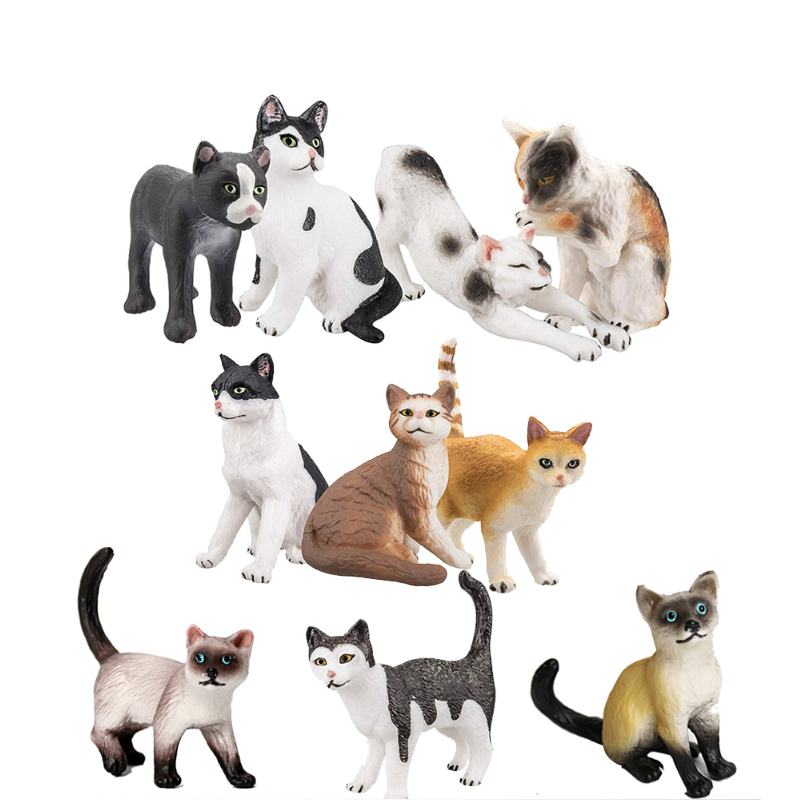 Kids Toys Under 200 - 猫モデルのおもちゃ家畜ミニチュアシャム猫フィギュア動物フィギュアアクションフィギュアおもちゃ誕生日キッズギフト子供のおもちゃ