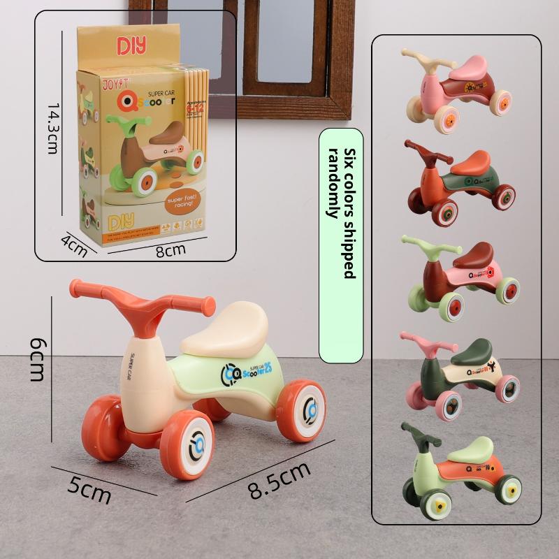 Kids Toys Car - 1 個シミュレーションミニかわいい子供用バランスカー四輪ベビースライディングスクーター装飾品クリエイティブアセンブリ子供用車のおもちゃギフト