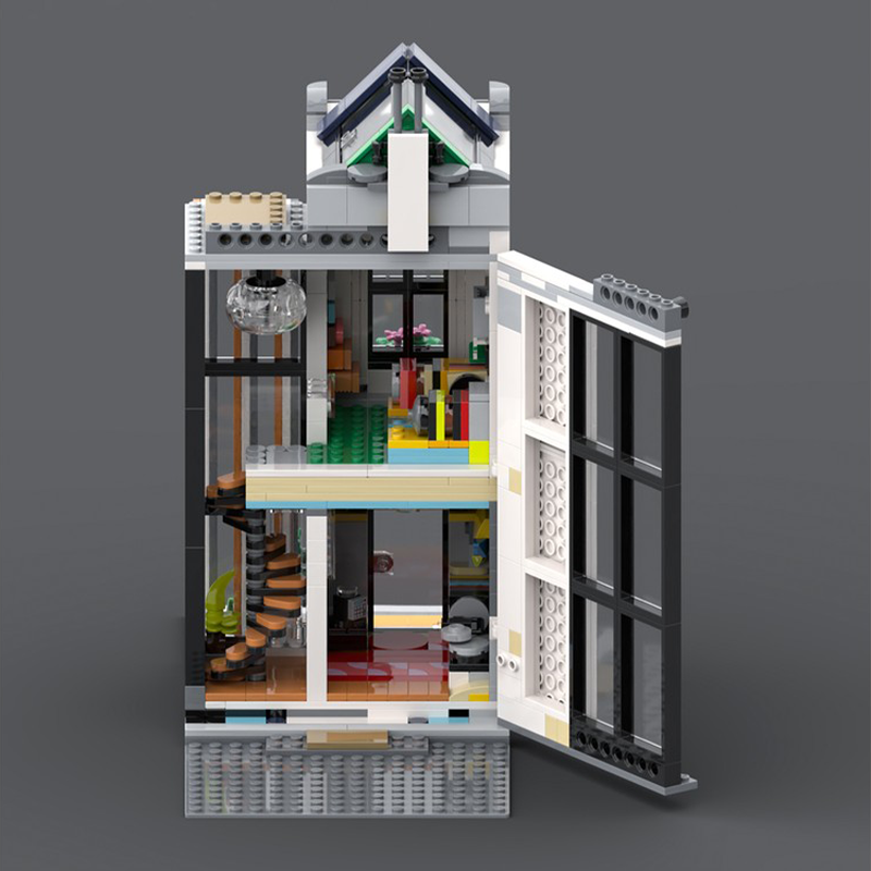 Kids Toys Stores - 868ピース ハウスストリート ビニールストア MOC カスタマイズ モジュラービルディングブロック