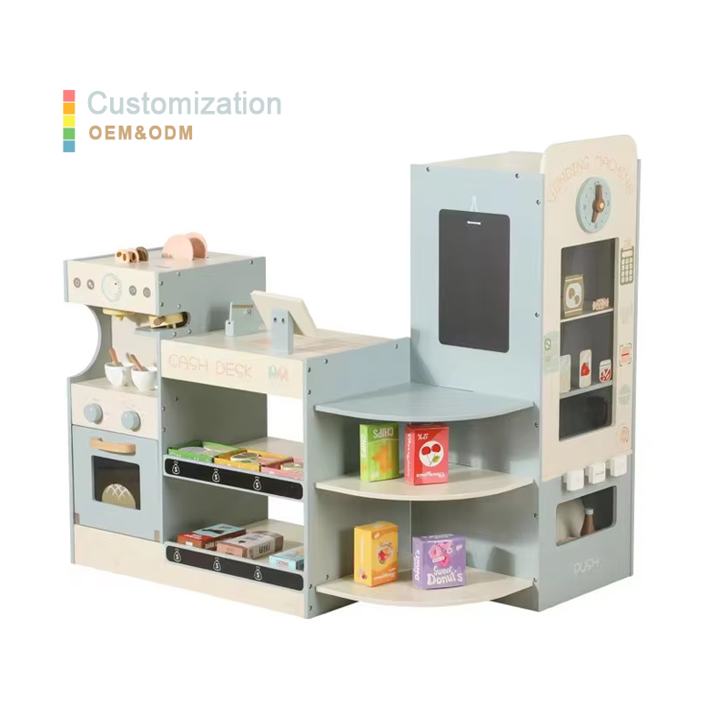 子供用木製食料品店プレイセット、子供用プレイストア木製スーパ - Kids Toys Stores のレビューと価格