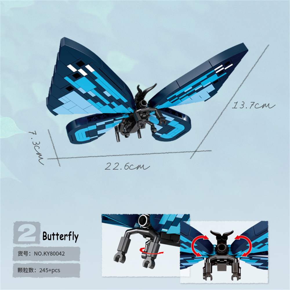 バタフライ昆虫ビルディングブロックおもちゃセット子供用、長持 - Kid Toys And More のレビューと価格
