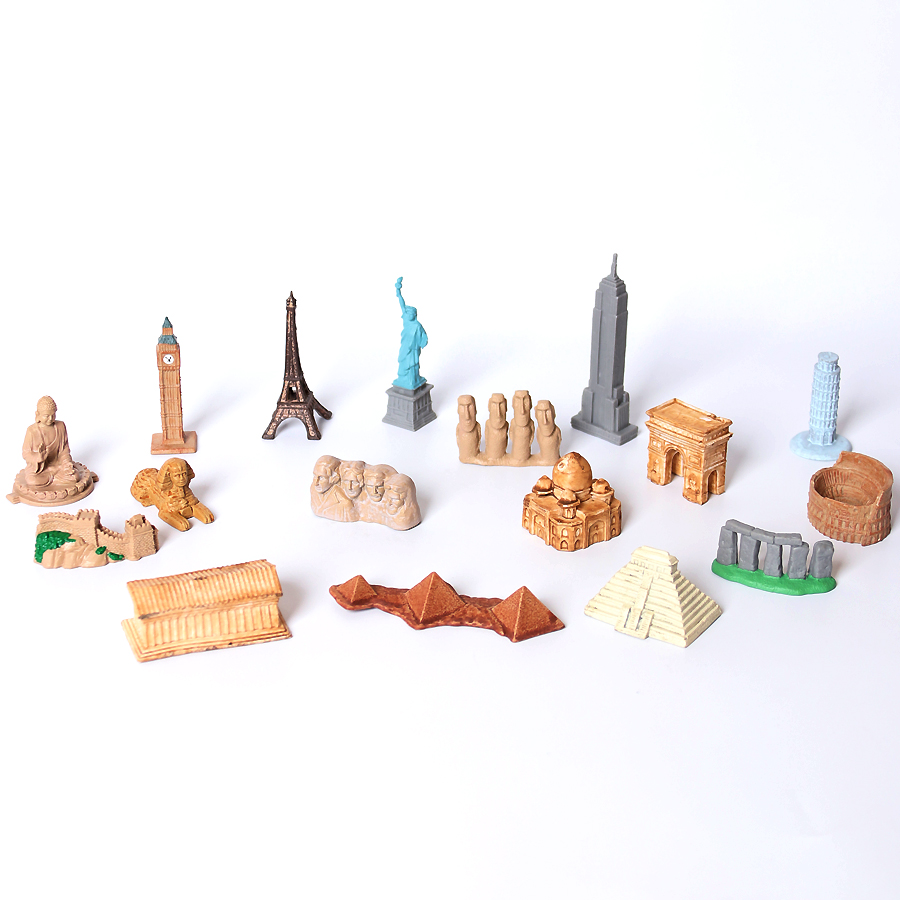 ミニ置物ランドマーク建物子供のおもちゃセット記念碑エッフェル - Kids Toys Under 200 のレビューと価格