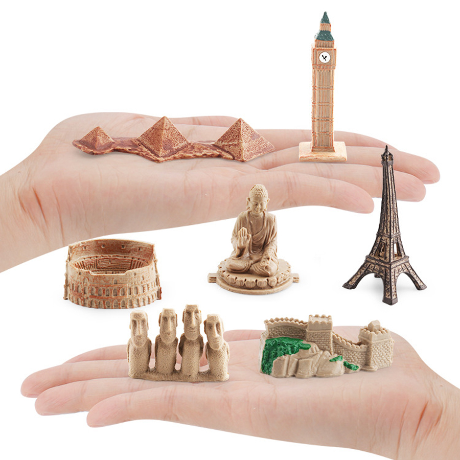 ミニ置物ランドマーク建物子供のおもちゃセット記念碑エッフェル - Kids Toys Under 200 のレビューと価格