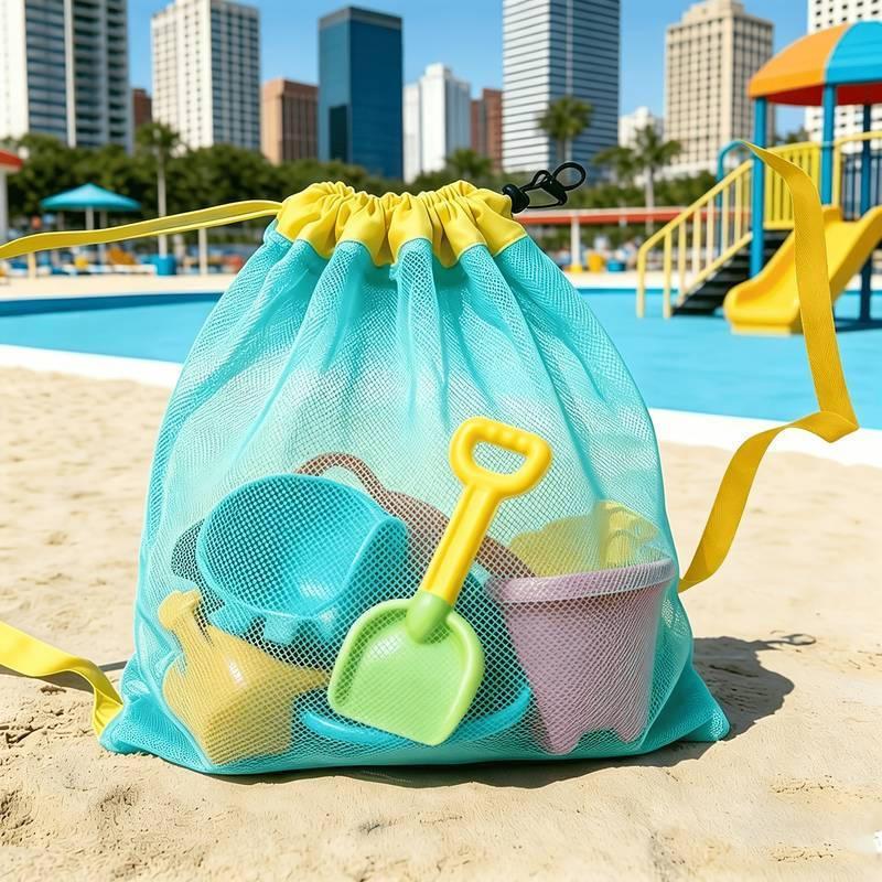 大容量ポータブルメッシュビーチ収納バッグ通気性のある折りたた - Kids Storage Toys のレビューと価格