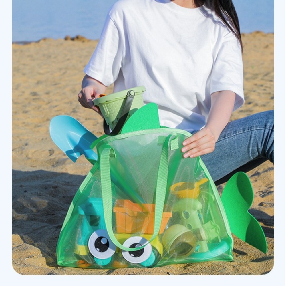 キッズメッシュビーチバッグ カラフルな漫画のサメ 動物 砂が - Kids Storage Toys のレビューと価格