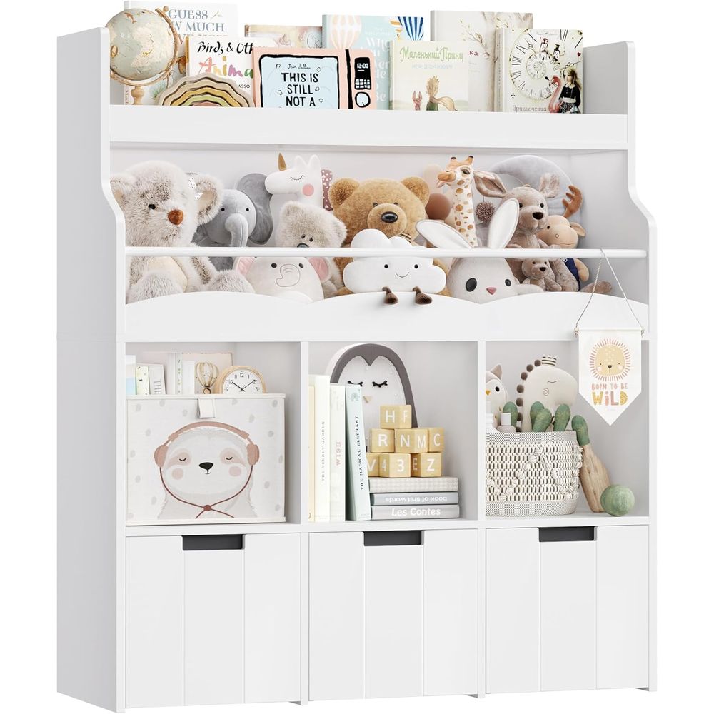 子供用おもちゃ収納オーガナイザー（本棚付き）、多機能本棚（3 - Kids Storage Toys のレビューと価格