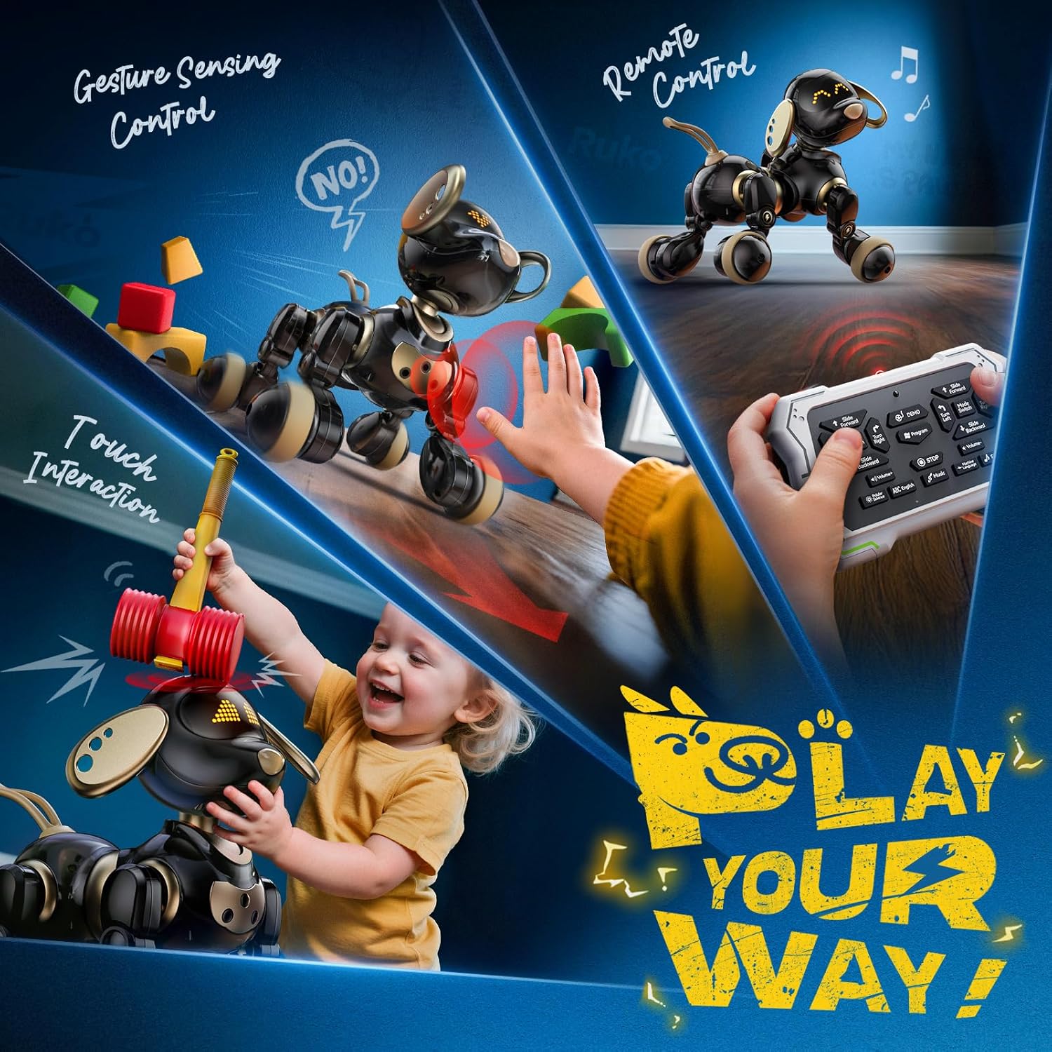 スマート2.4G AIロボット犬のおもちゃ、知能型インタラク - Kid Toys And More のレビューと価格