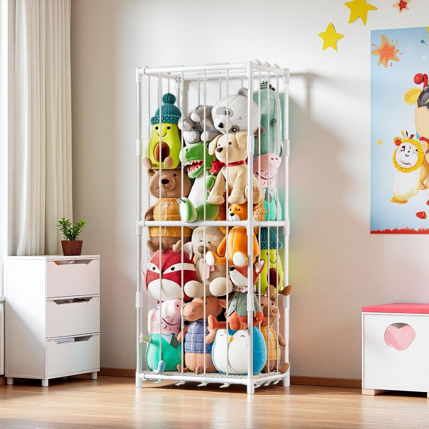 縦型ぬいぐるみ収納オーガナイザー、動物園テーマのぬいぐるみ陳 - Kids Storage Toys のレビューと価格