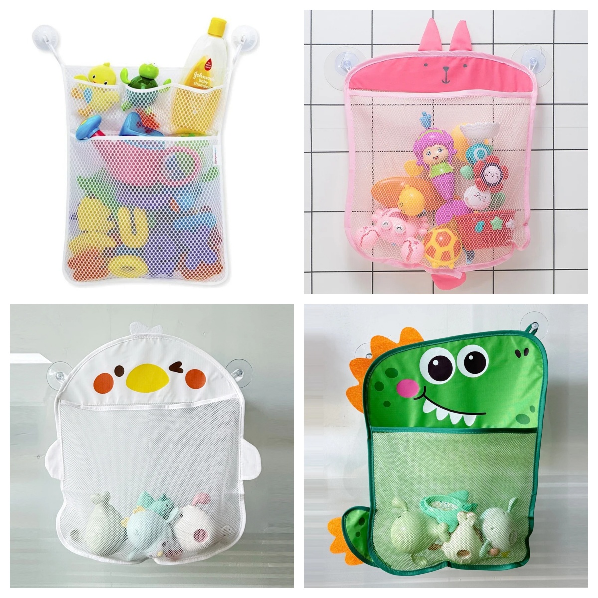 ベビーバスルーム用メッシュバッグ、漫画風動物の形をした布製砂 - Kids Storage Toys のレビューと価格