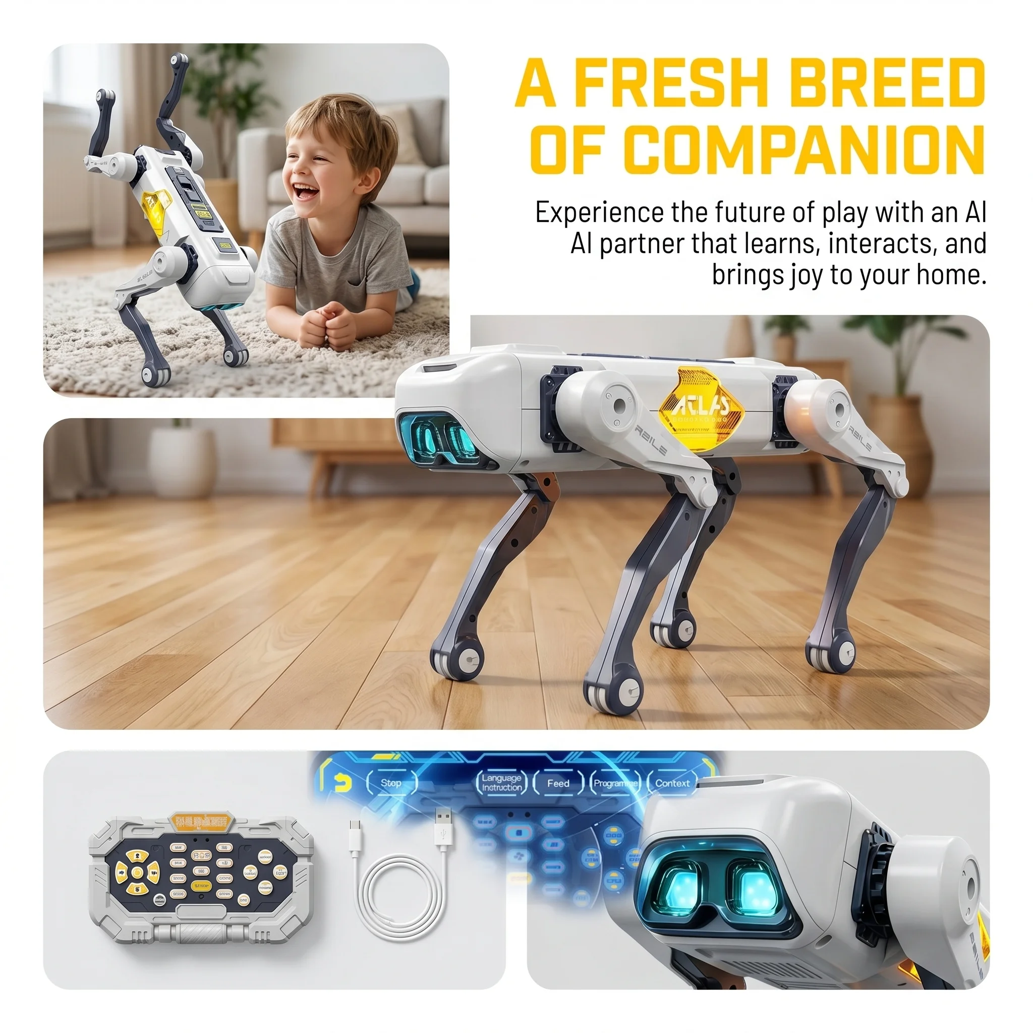 AIスマートロボット犬、音声＆アプリ制御、プログラミング、ダ - Kids Toys Usa のレビューと価格