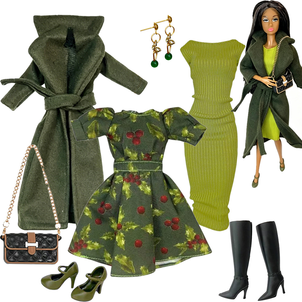 1/6スケールドール服ファッション高級ドレスアップウールコー - Kids Toys Play のレビューと価格