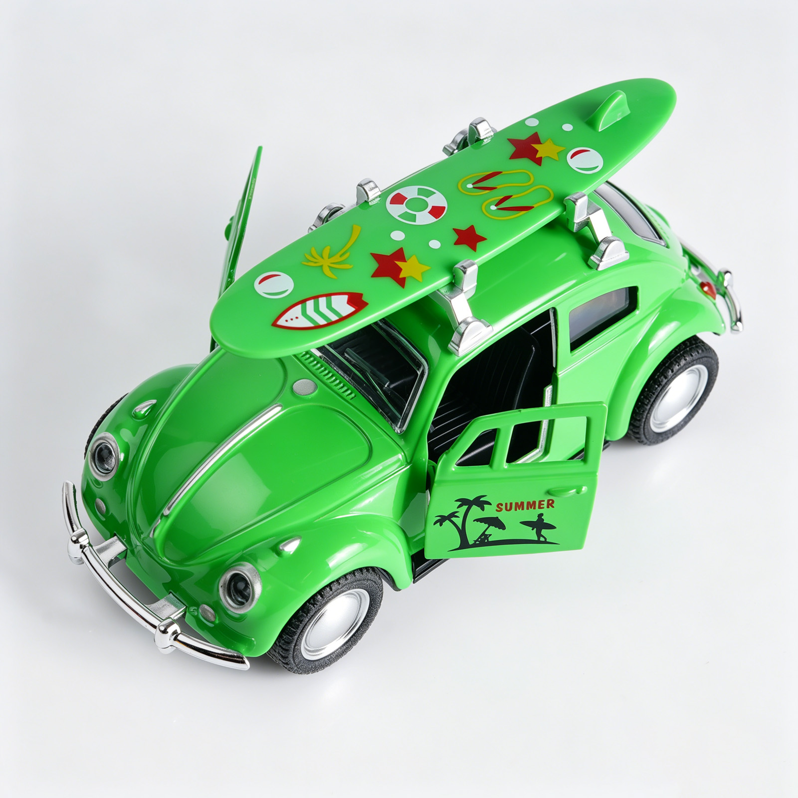 レトログリーンビートルダイキャストカー、1:36スケール合金 - Kids Toys Car のレビューと価格