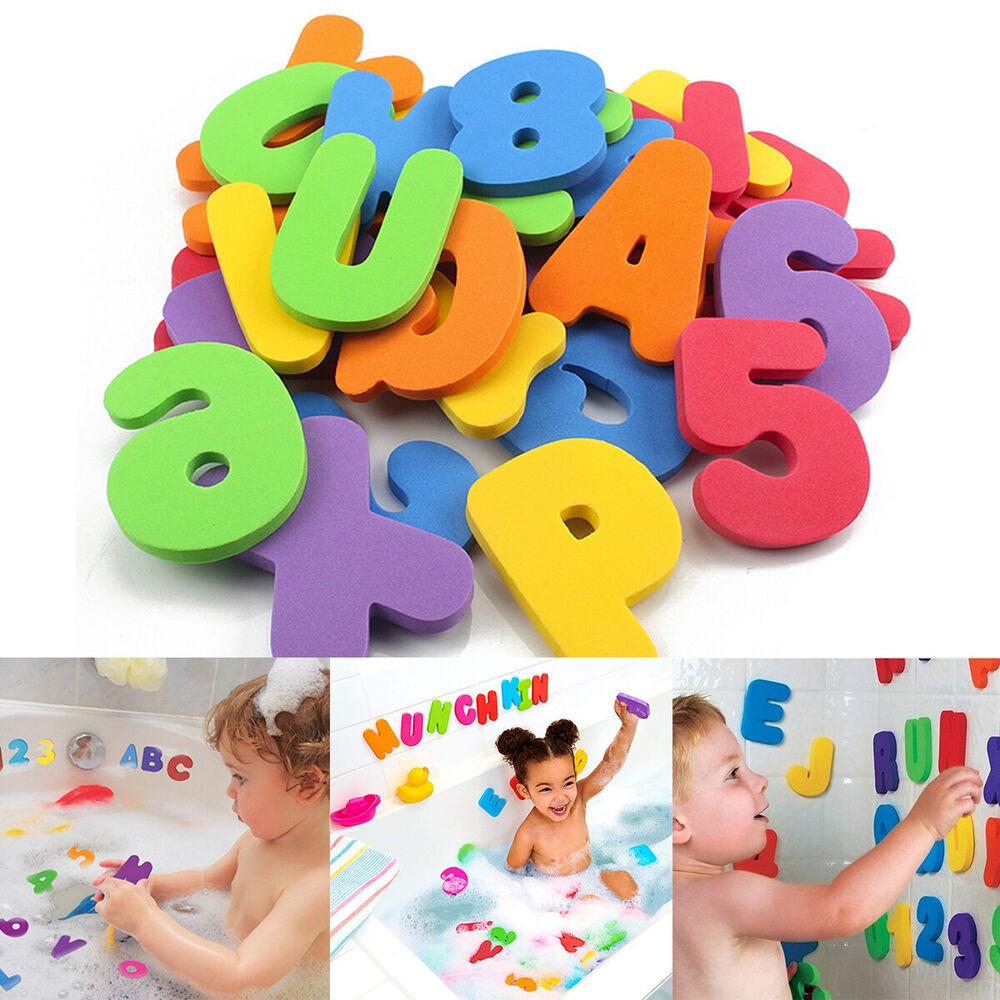 36 個ステッカーゲーム水泳遊びおもちゃ子供子供 ABC 1 - Bath Letter Number Foam のレビューと価格